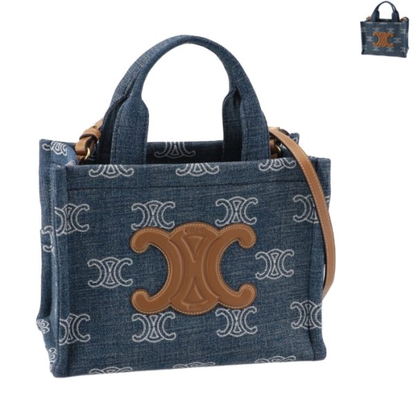 199162fed Celine Tote Small Thais Hippo Triomphe Denim Shoulder Bag Blue