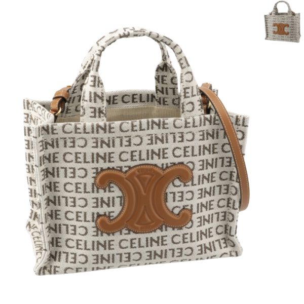 199162fef Celine Tote Small Thais Hippo Triomphe Logo Shoulder Bag Beige