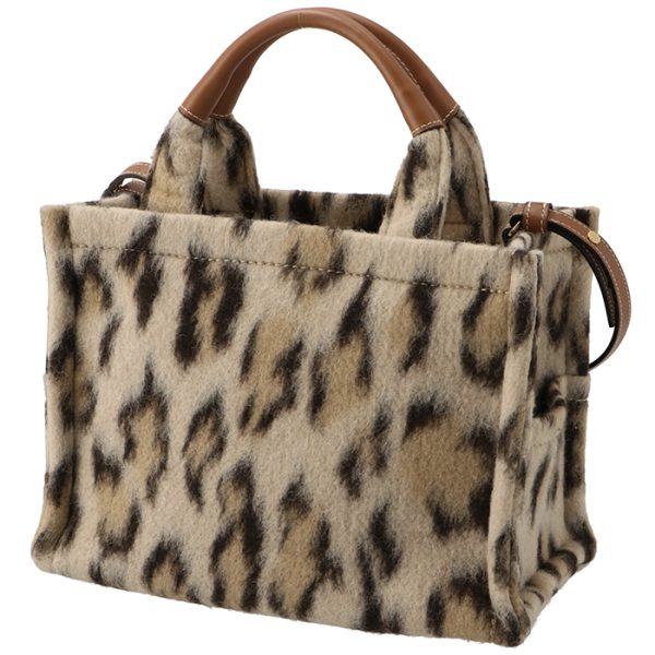 199162fk1 2 Celine Tote Small Thais Hippo Triomphe Leopard Textile Logo Shoulder Bag Brown