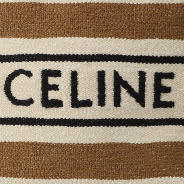 199162fo214ml 4 Celine Tote Small Thais Hippo Jacquard Striped Textile