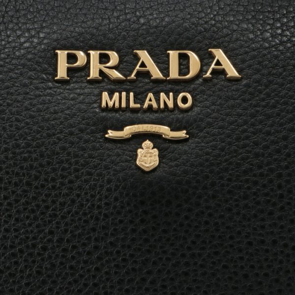 1ba111nox2bbe002 4 Prada Straps Embossed 2way Shoulder Bag Black