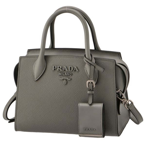 1ba269noo2erxczg 1 Prada Saffiano Leather Shoulder Tote Bag Gray