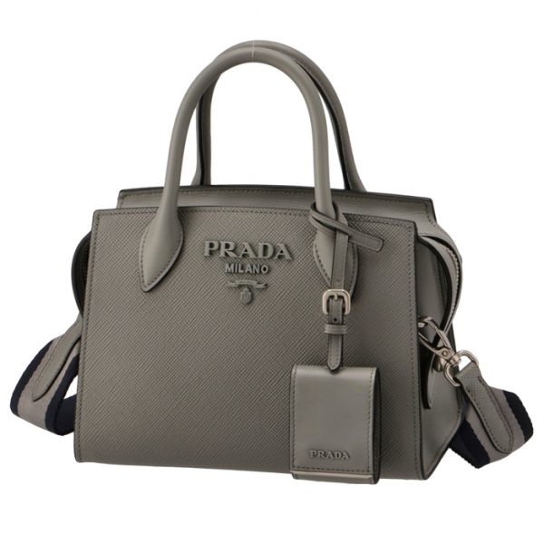 1ba269noo2erxczg 6 Prada Saffiano Leather Shoulder Tote Bag Gray