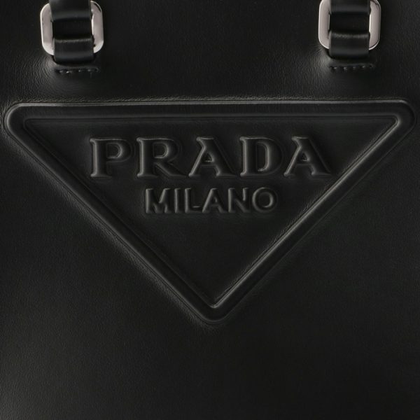 1ba333oooask002 4 Prada Lettering Logo Mini Tote Shoulder Bag Black