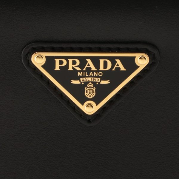 1ba401ooo2aix 4 Prada Triangle Logo Mini Tote Shoulder Bag Black