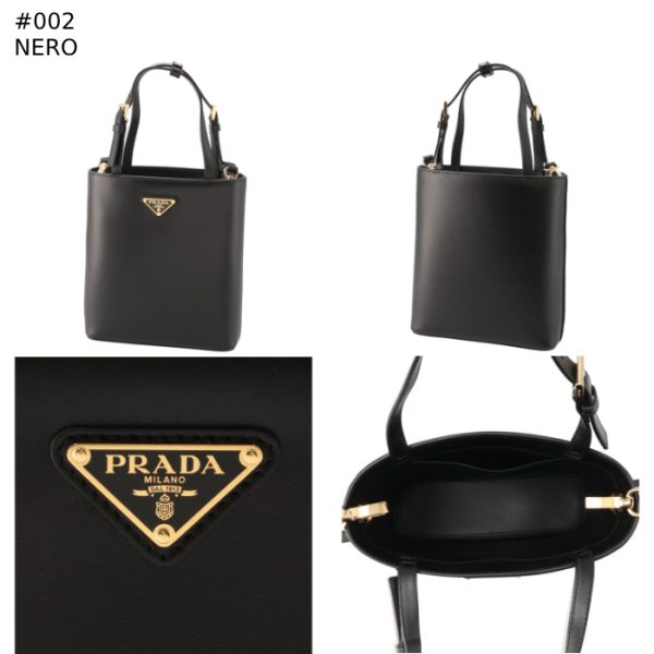 1ba401ooo2aix 9 Prada Triangle Logo Mini Tote Shoulder Bag Black