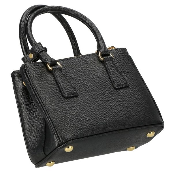 1ba906 nero 3 Prada 2way Shoulder Bag Leather Nero Black Gold