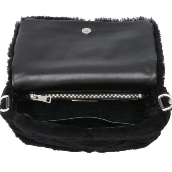 1bd292k9o2ec9002 5 Prada Shearling Sheep Fur Mini Shoulder Bag Black