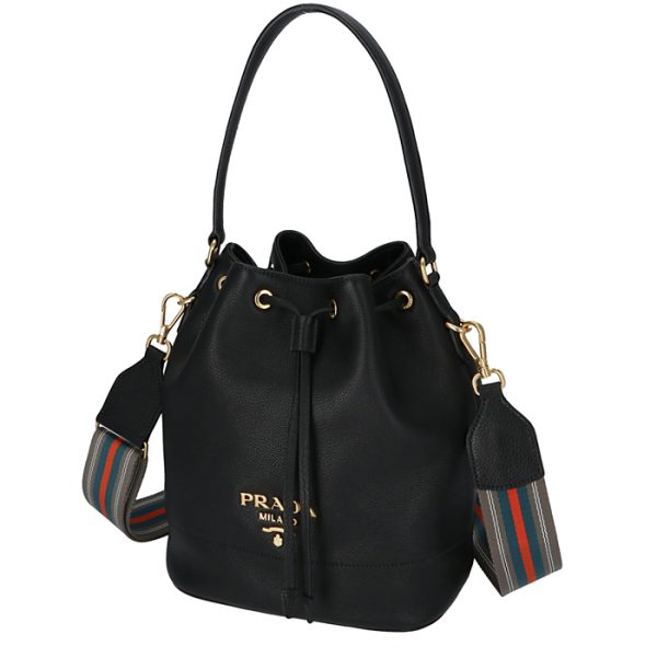 1be018nom2bbe002 6 Prada Shoulder Bucket Bag Drawstring Black