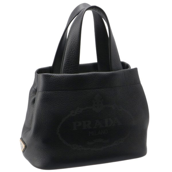 1bg390olo2dkv002 Prada Small Tote Handbag Calfskin Black Nero