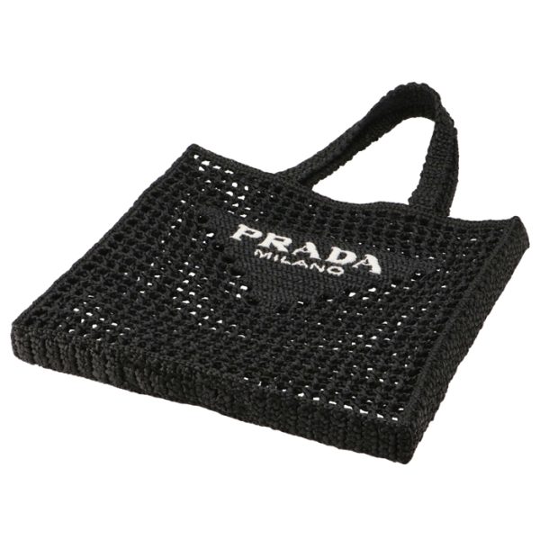 1bg393ooo2a2t002 3 Prada Raffia Tote Triangle Logo Straw Bag Black