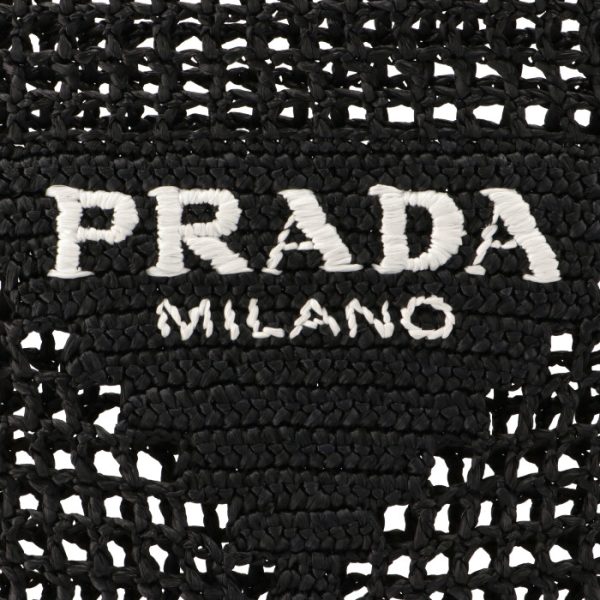 1bg393ooo2a2t002 4 Prada Raffia Tote Triangle Logo Straw Bag Black