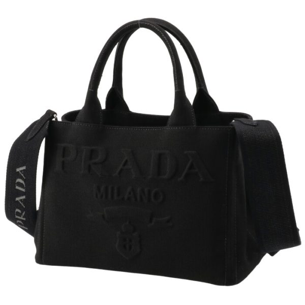 1bg439kaozki002 1 Prada Lettering Logo Tote Bag Black