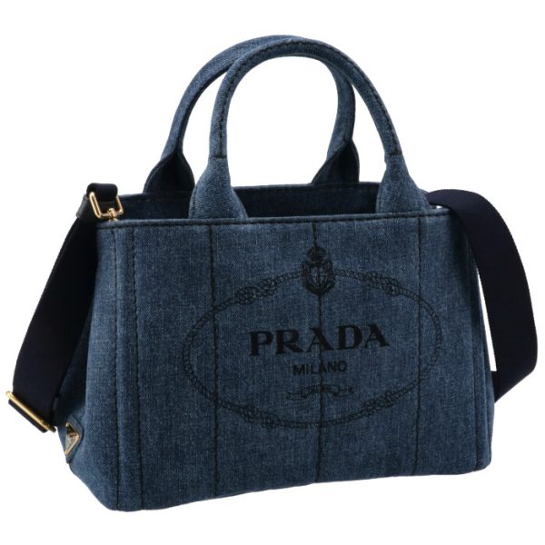 1bg439oooaj6008 Prada Canapa Canvas Tote 2way Handbag Blue