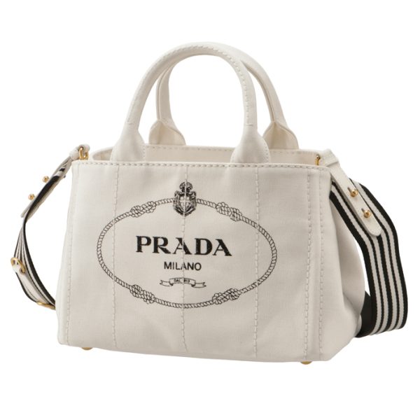 1bg439roozki964 1 Prada Canapa Tote 2way Handbag White