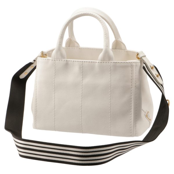 1bg439roozki964 2 Prada Canapa Tote 2way Handbag White