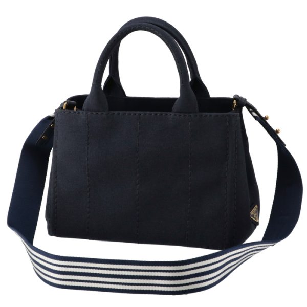 1bg439roozkihdt 2 Prada Canapa Canvas Tote 2way Handbag Navy