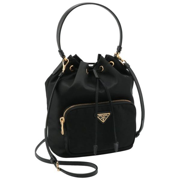 1bh038ooorv44002 Prada Duet Nylon Mini Shoulder Bag Black