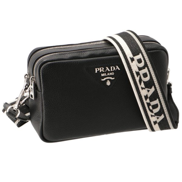 1bh0823om2dkv002 Prada Logo Strap Shoulder Bag Crossbody Black Nero