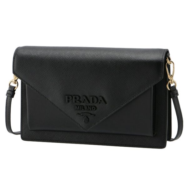 1bp020ooo2eep002 1 Prada Monochrome Mini Shoulder Bag Black