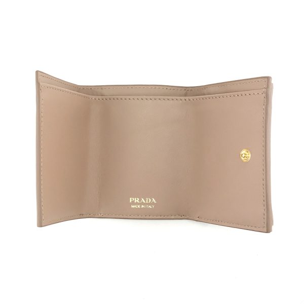 1mh021 2ezz f0770 04 Prada Wallet Leather Beige