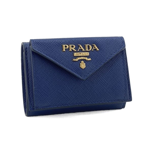 1mh021 qwa f0016 01 Prada Wallet Leather Blue