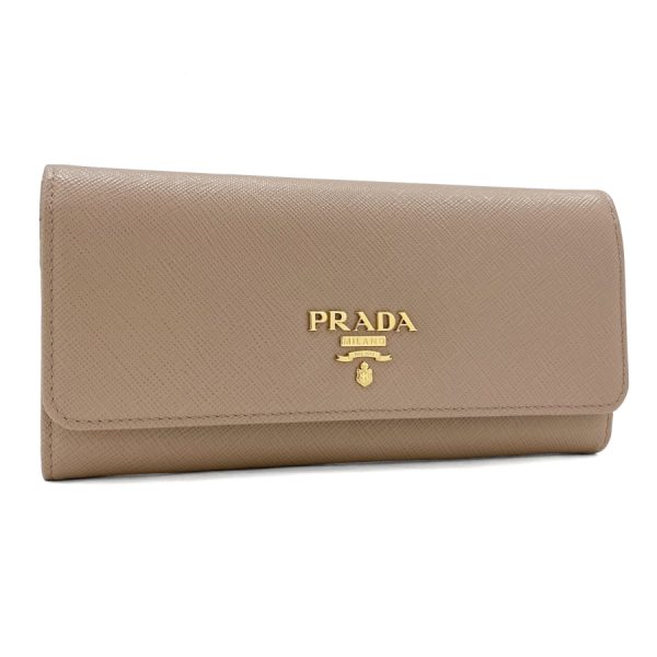 1mh132 qwa f0236 1 Prada Long Wallet Leather Beige