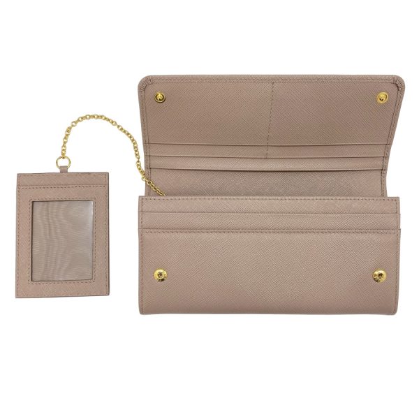 1mh132 qwa f0236 4 Prada Long Wallet Leather Beige