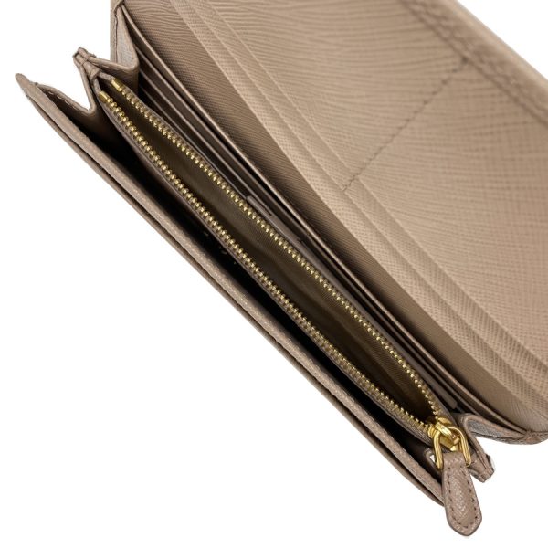 1mh132 qwa f0236 6 Prada Long Wallet Leather Beige