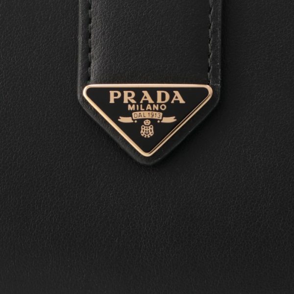 1ml0182cnp 3 Prada Tab Compact Bifold Wallet Black