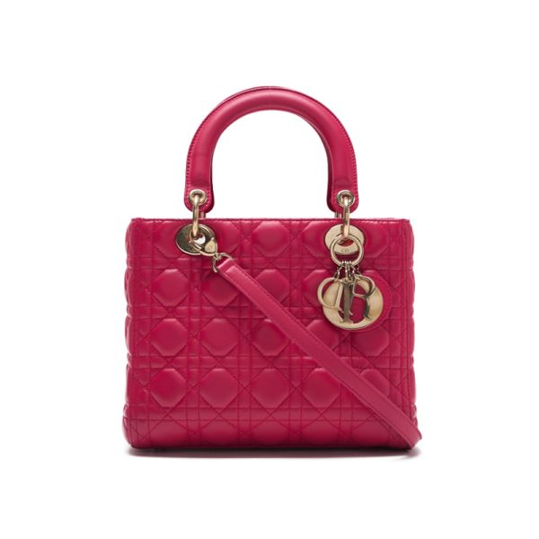 1noqzl7dpgy5v 1 Dior Lady Dior Cannage Handbag Lambskin Pink