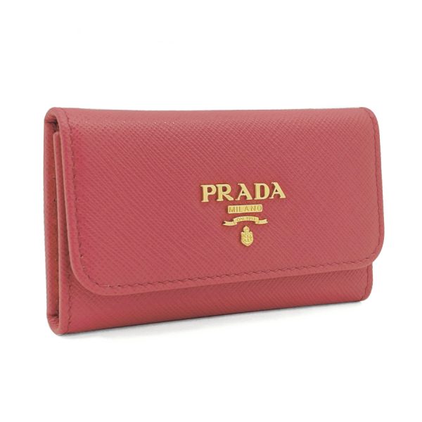 1pg222 qwa f505 01 Prada 6 Rows Saffiano Leather Key Case Peonia