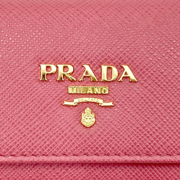 1pg222 qwa f505 04 Prada 6 Rows Saffiano Leather Key Case Peonia