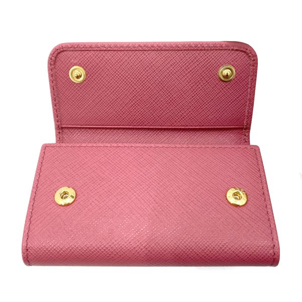 1pg222 qwa f505 06 Prada 6 Rows Saffiano Leather Key Case Peonia