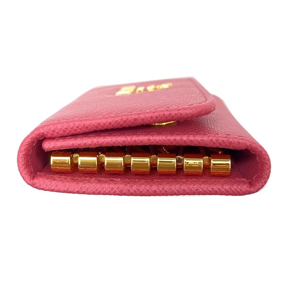 1pg222 qwa f505 10 Prada 6 Rows Saffiano Leather Key Case Peonia