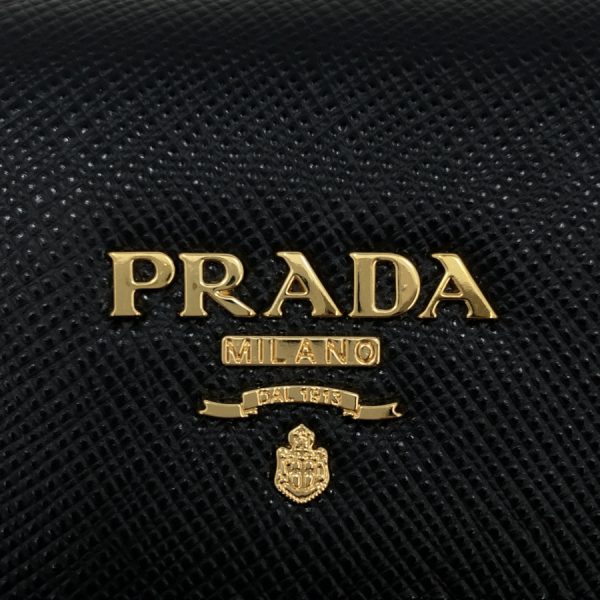 1pg222 s me ner 04 Prada Key Case Saffiano Metal Leather Black