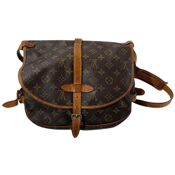 2 Louis Vuitton Saumur 30 Monogram Shoulder Brown