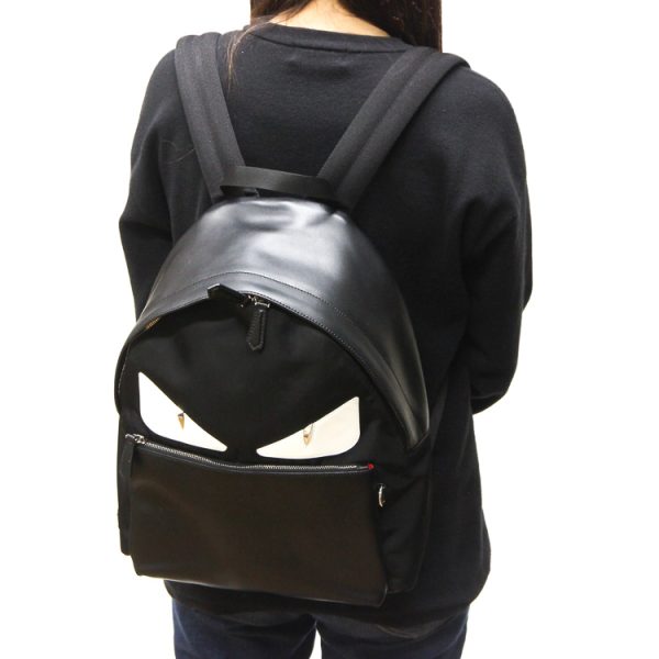 20 3316 11 Fendi Monster Bugs Backpack Leather Black