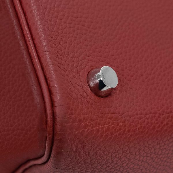 200005548019 13 Hermes Cabana Togo Leather Tote Bag Rouge Ash Red