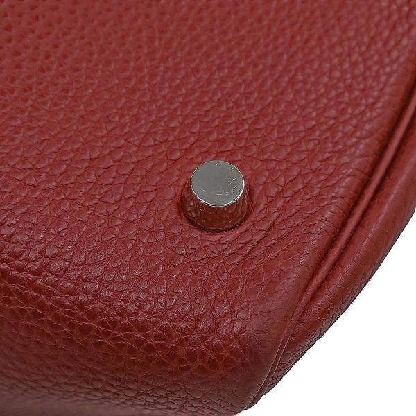 200005548019 14 Hermes Cabana Togo Leather Tote Bag Rouge Ash Red