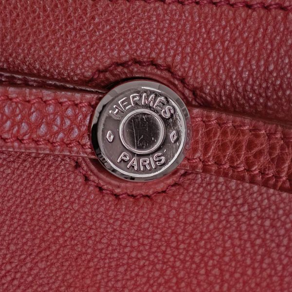 200005548019 16 Hermes Cabana Togo Leather Tote Bag Rouge Ash Red