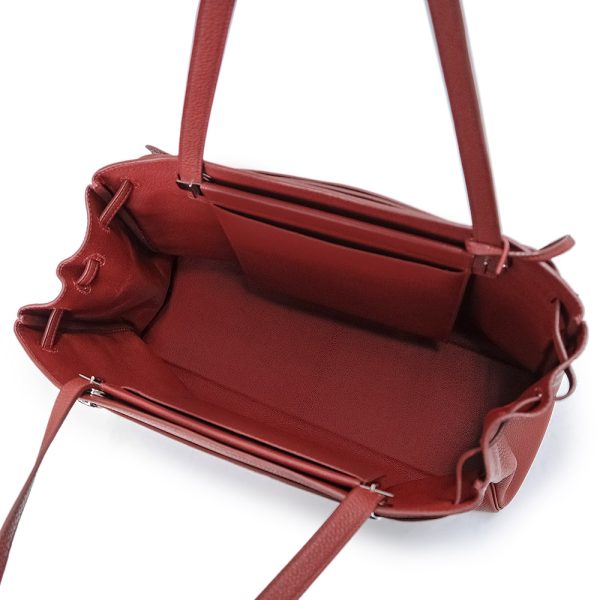 200005548019 3 Hermes Cabana Togo Leather Tote Bag Rouge Ash Red