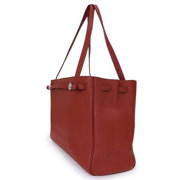 200005548019 4 Hermes Cabana Togo Leather Tote Bag Rouge Ash Red