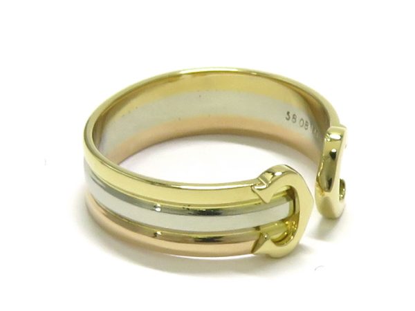 2000061258200043 5 Cartier C Ring Three color Gold