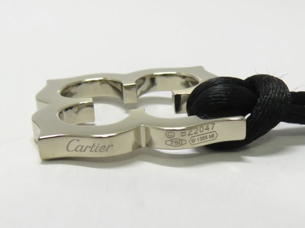 2000061259800022 5 Cartier C Flat Cotton Cord Necklace White Gold