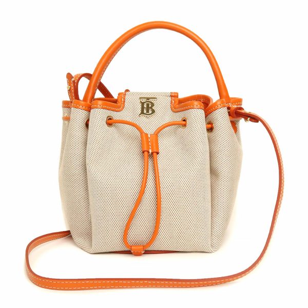 200006276019 Burberry Monogram Motif Bucket Leather Handbag Orange