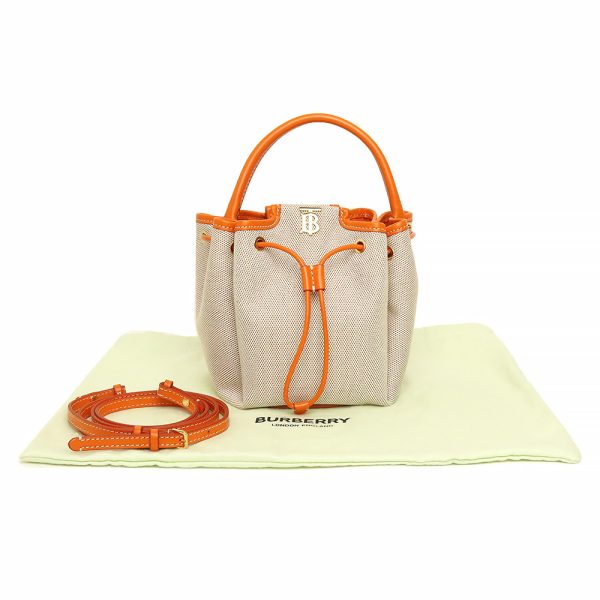 200006276019 2 Burberry Monogram Motif Bucket Leather Handbag Orange