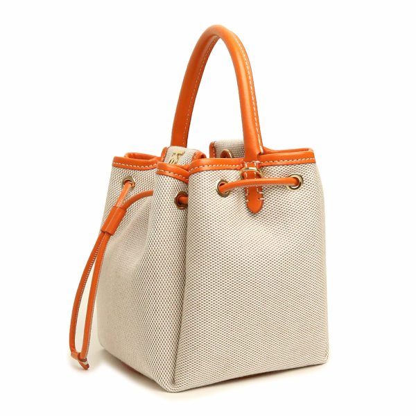 200006276019 5 Burberry Monogram Motif Bucket Leather Handbag Orange