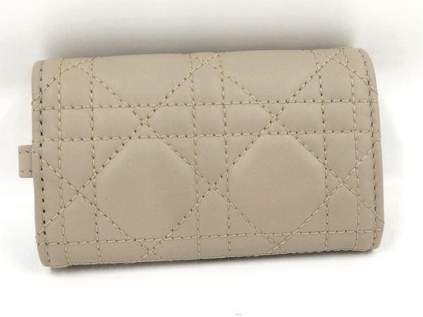 2000079258800003 3 Dior Lady Dior Cannage Key Case Leather Beige