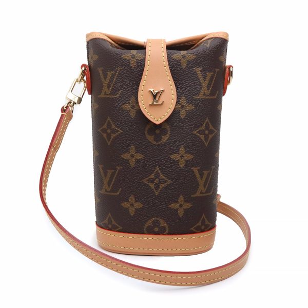 200008626019 Louis Vuitton Fold Me Monogram Tanned Leather Pouch Shoulder Bag Brown